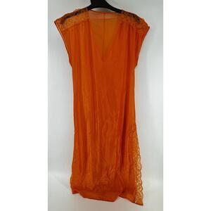 Vintage Triko Bella Vintage Sheer Nightgown Orange Size Small Slip